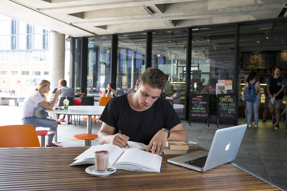 Student Studying at Wentworth Building