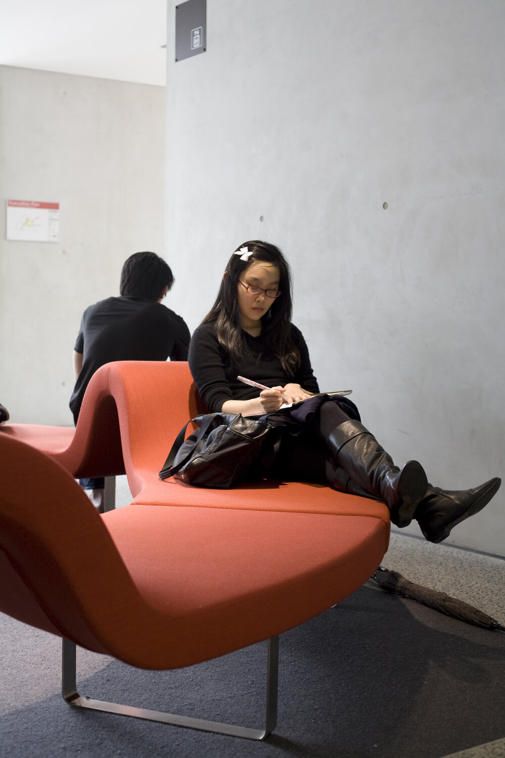 Students in the New Law Building Annex