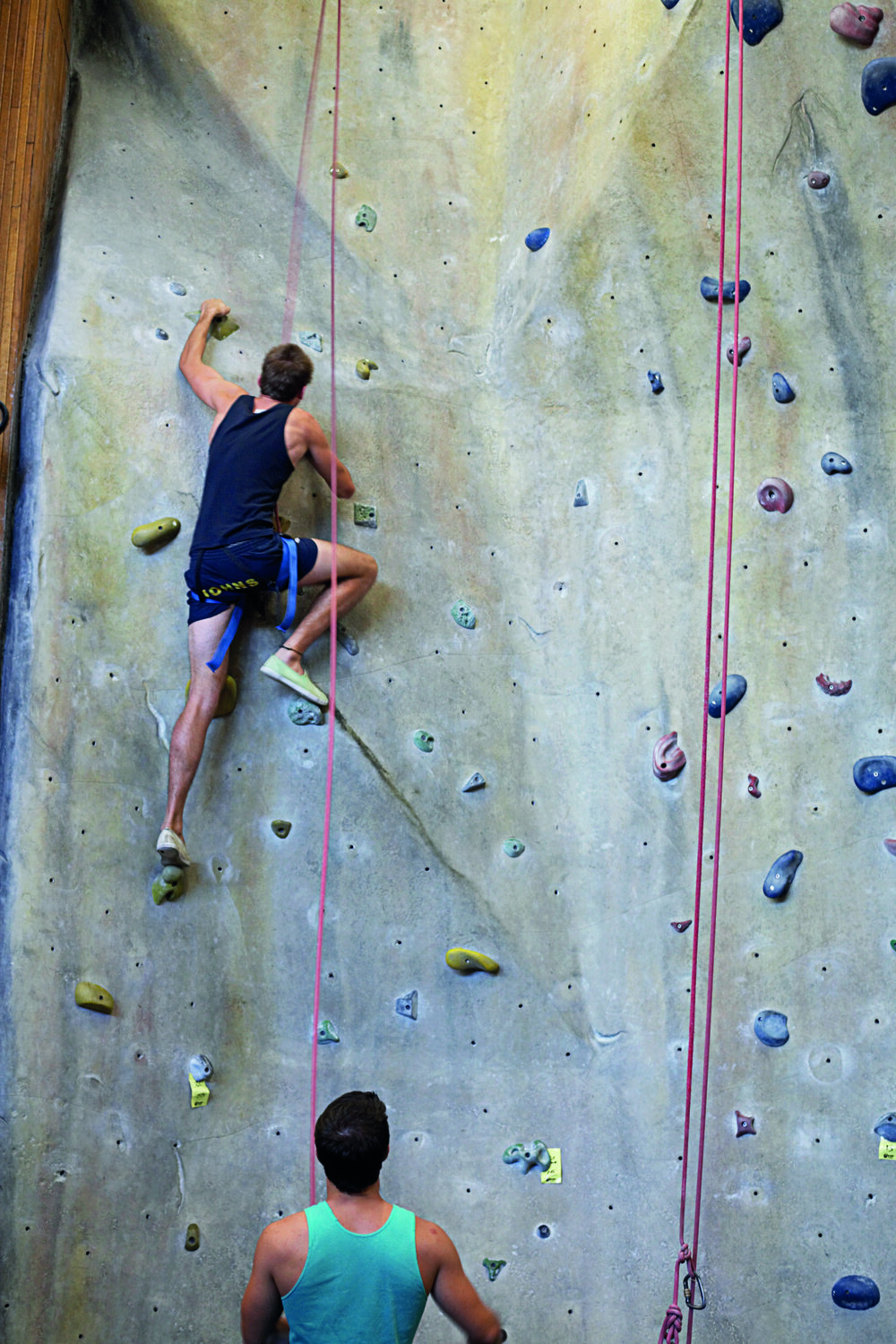 Rock Climbers at the Ledge Climbing Centre