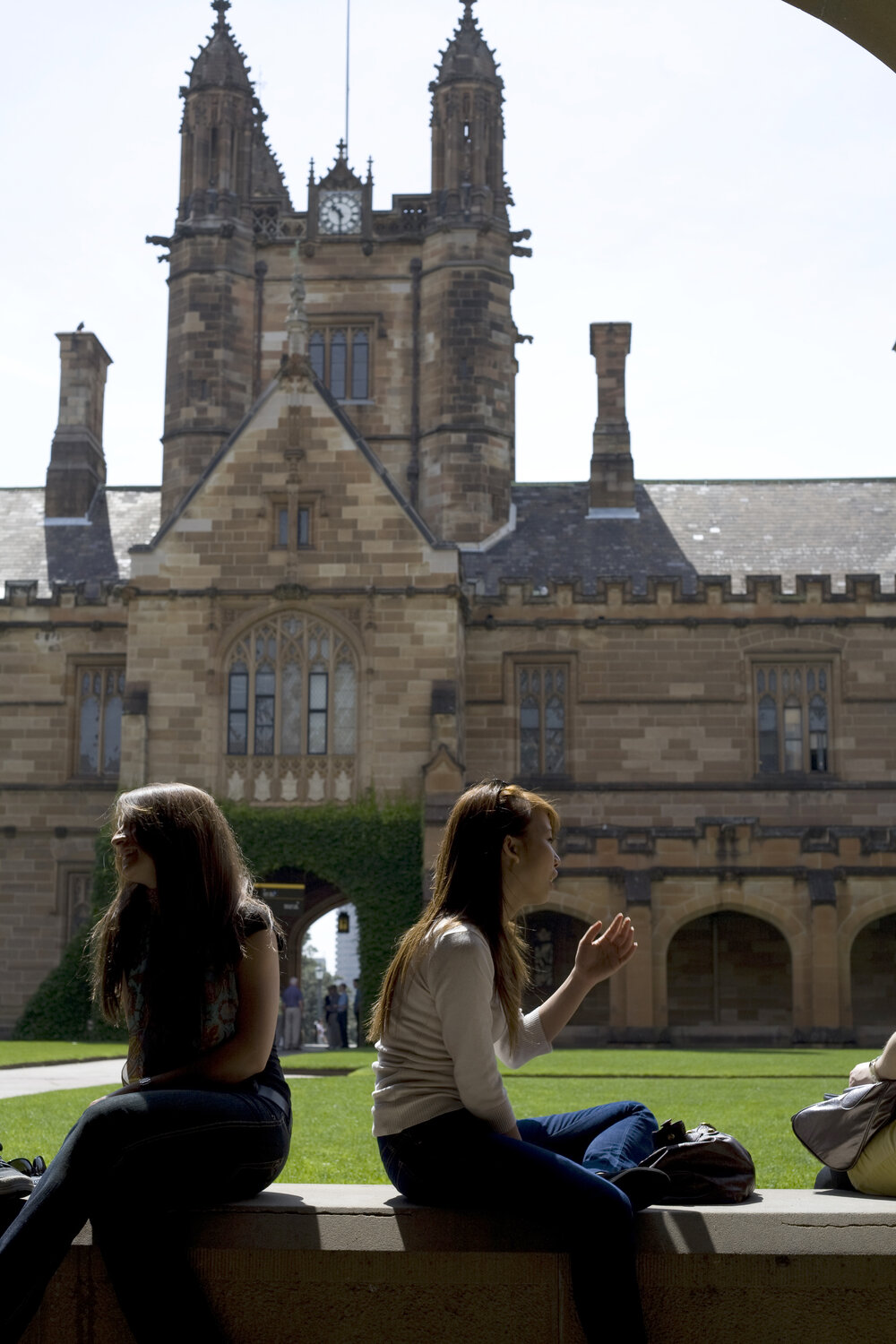 Students Seated in the Cloisters, with a View of the Clocktower 