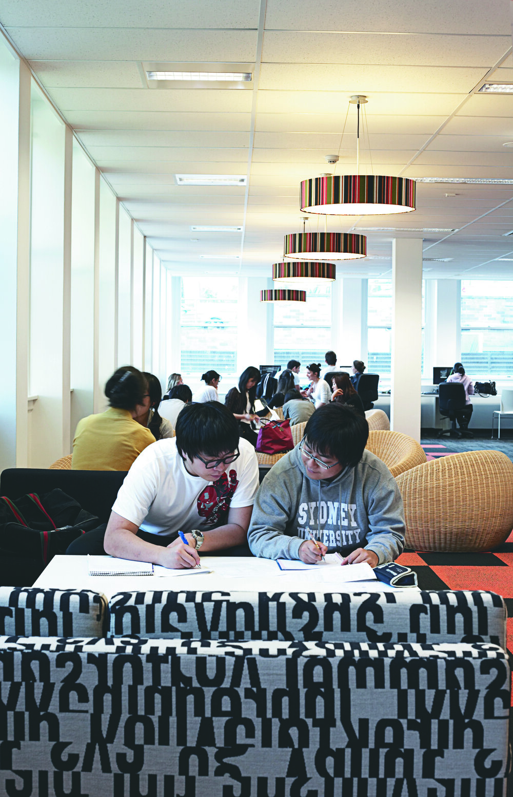 Students Studying in Lounge 