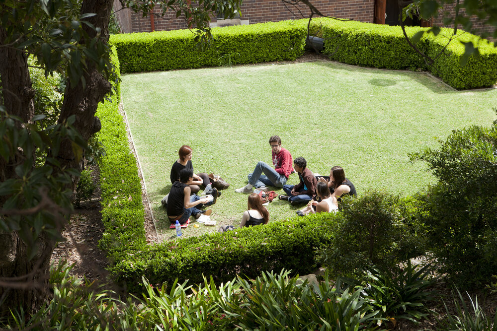 Students Outside at Manning House
