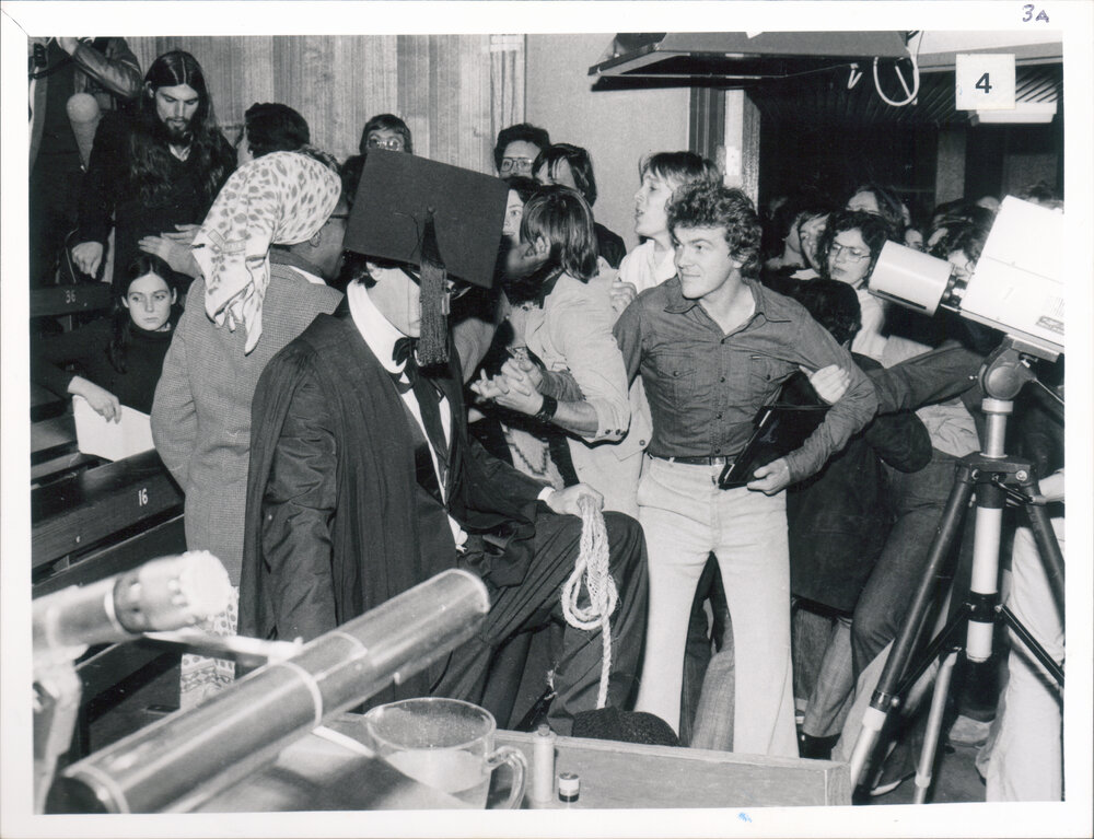 Students Protesting Against Professor Hans Eysenck's Lecture in the Carslaw Lecture Theatre