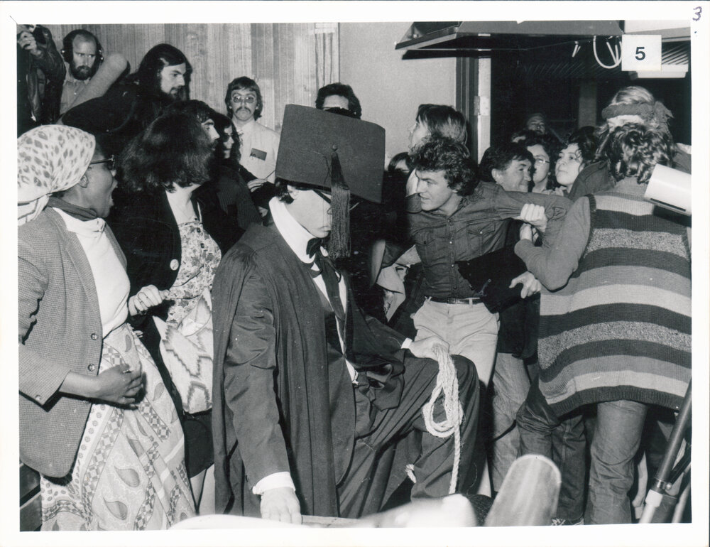 Students Protesting Against Professor Hans Eysenck's Lecture in the Carslaw Lecture Theatre