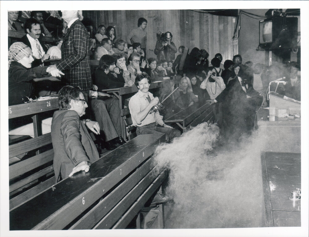 Students Protesting Against Professor Hans Eysenck's Lecture in the Carslaw Lecture Theatre