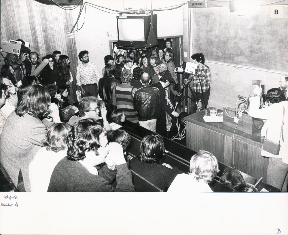 Students Protesting Against Professor Hans Eysenck's Lecture in the Carslaw Lecture Theatre