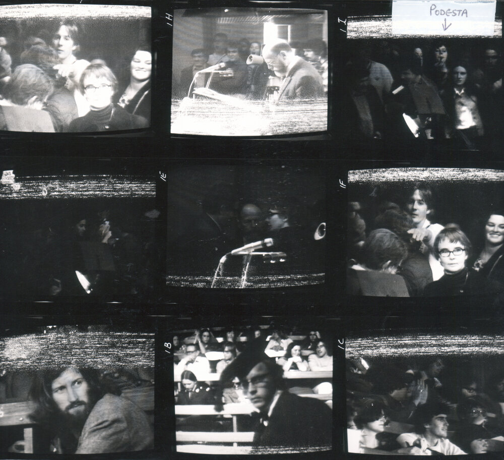 Students Protesting Against Professor Hans Eysenck's Lecture - Stills from Video Footage