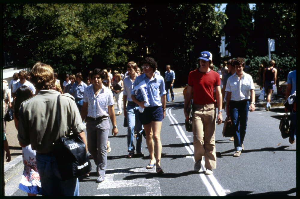 Students Crossing Science Road