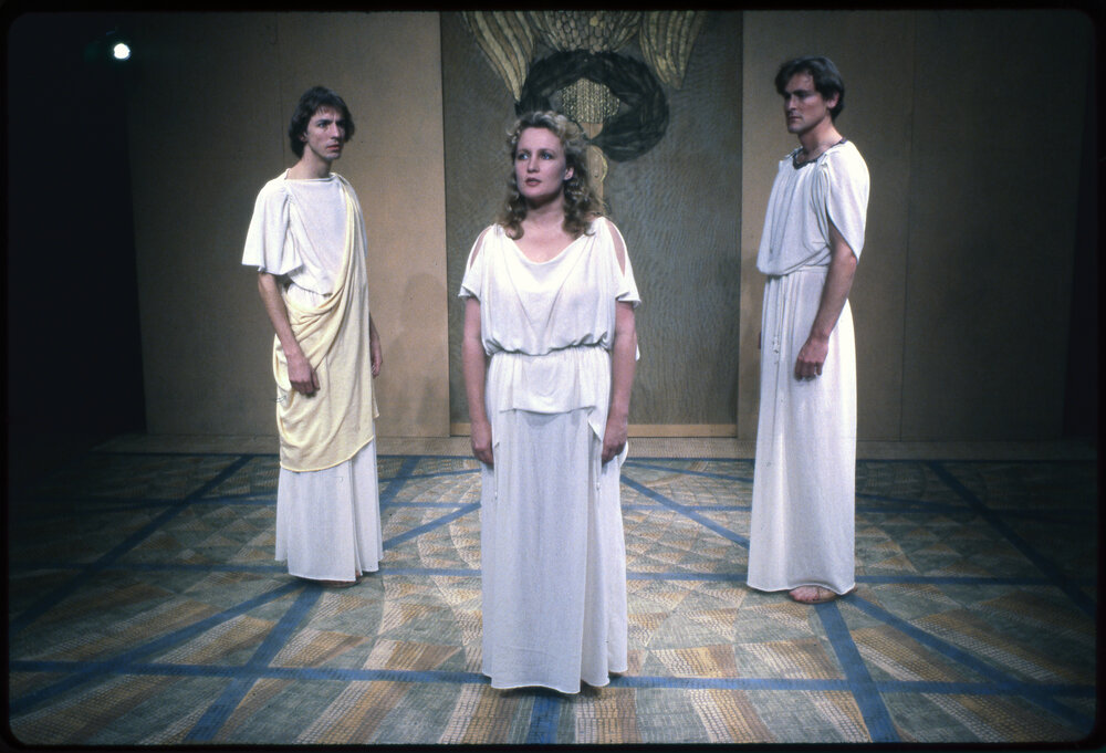 Students in Ancient Greek Costume in Dramatic Performance