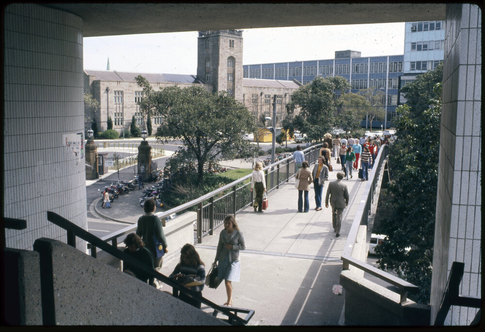 Students Crossing Keith Murray Footbrige City Road