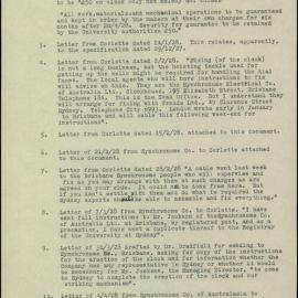 Correspondence Relating to Installation of a New University Clock