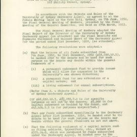 Centenary Appeal Minutes