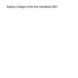 Sydney College of the Arts Handbook 2001