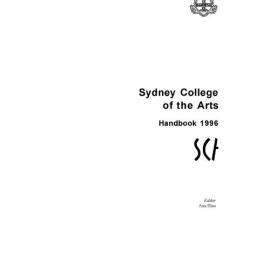 Sydney College of the Arts Handbook 1996