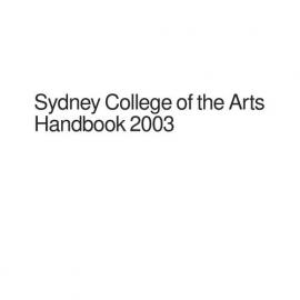 Sydney College of the Arts Handbook 2003