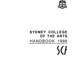 Sydney College of the Arts Handbook 1998