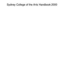 Sydney College of the Arts Handbook 2000