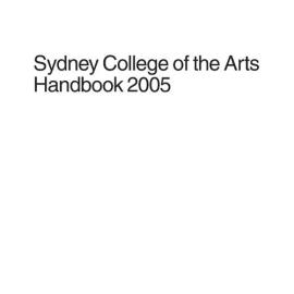 Sydney College of the Arts Handbook 2005