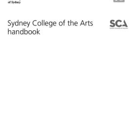 Sydney College of the Arts Handbook 2010