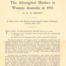 The Aboriginal Mother in Western Australia by Mary Montgomerie Bennett