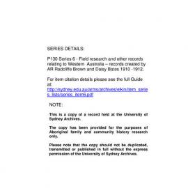 Final Report of Visit to Pindan Camps by Jessie MG Street