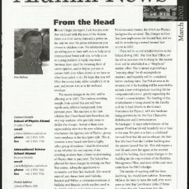 School of Physics Alumni News, March 2002