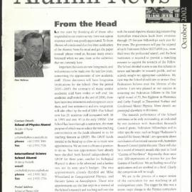 School of Physics Alumni News, October 2002