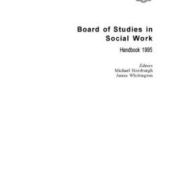 Board of Studies in Social Work Handbook 1995