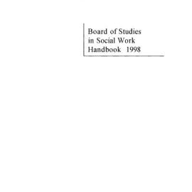 Board of Studies in Social Work Handbook 1998