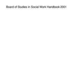 Board of Studies in Social Work Handbook 2001
