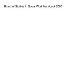 Board of Studies in Social Work Handbook 2000
