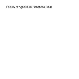Faculty of Agriculture Handbook 2000