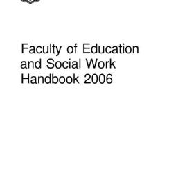 Faculty of Education and Social Work Handbook 2006