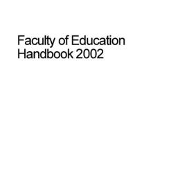 Faculty of Education Handbook 2002