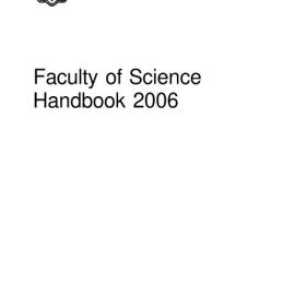 Faculty of Science Handbook 2006