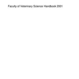Faculty of Veterinary Science Handbook 2001