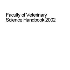 Faculty of Veterinary Science Handbook 2002