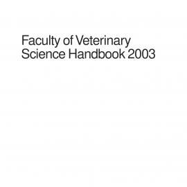 Faculty of Veterinary Science Handbook 2003