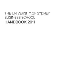 University of Sydney Business School Handbook 2011