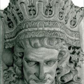 Carved Portrait Head of Sir Isaac Newton in the Professorial Board Room