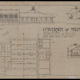 Biology Building - Zoology Building - Department of Biology - Foundation Plan, Elevations