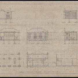 Main Building - Additions Adjoining Quadrangle - Elevations and Section