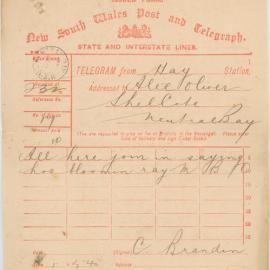 Telegrams to Alexander Oliver