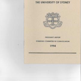 Standing Committee of Convocation President's Report 1994