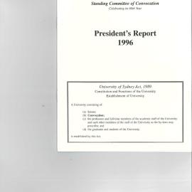 Standing Committee of Convocation President's Report 1996