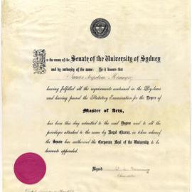 James Napoleon Manning - Master of Arts 1885