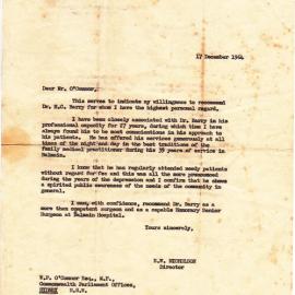 Letters of Recommendation for Henry Charles Barry