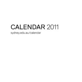 University of Sydney Calendar 2011