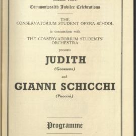 Program "Judith" and "Gianni Schicchi" By Conservatorium Student Opera School 
