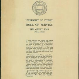 Roll of Service - The Great War 1914-1918